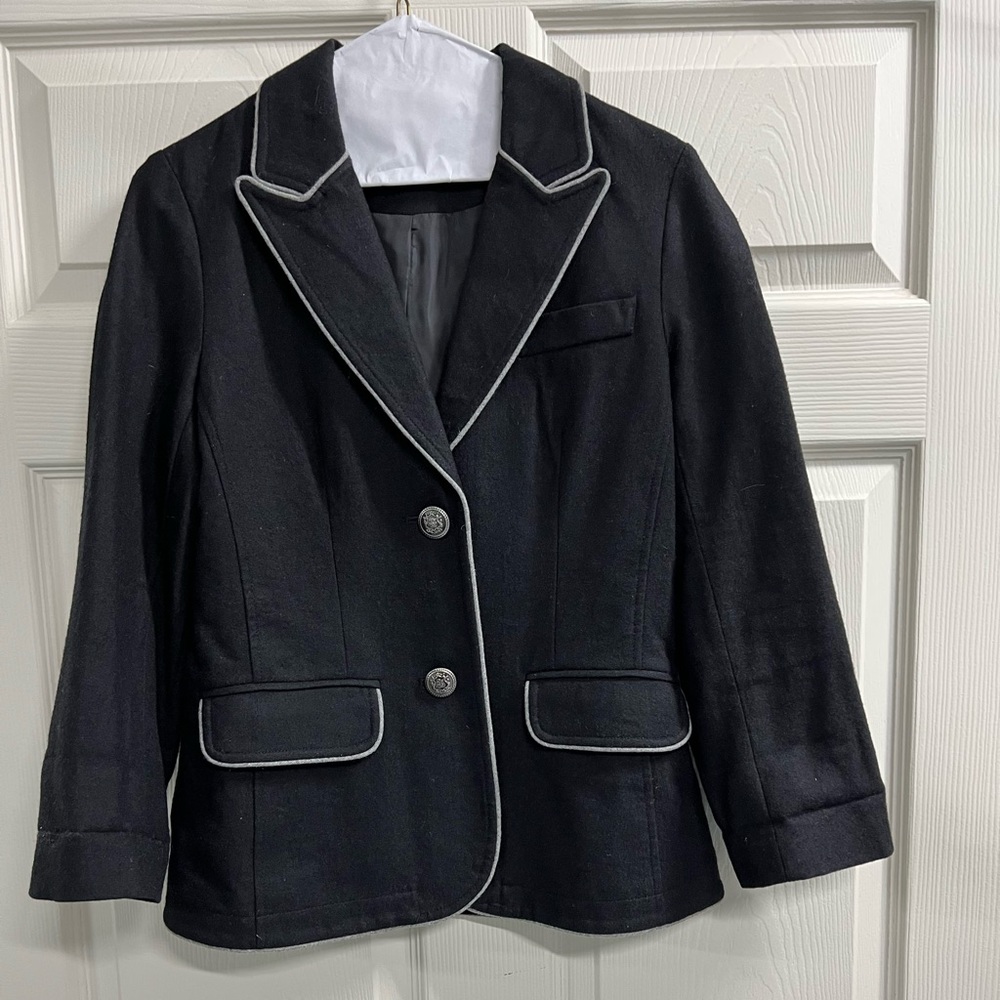 Sashimi Black Wool Blend Lined Blazer - Size M - VGUC